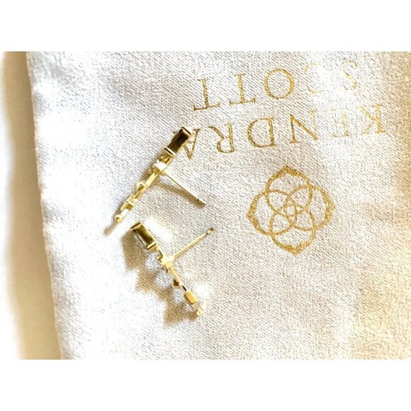 Kendra Scott Sutton Climber Earring Gold Smokey Mix Clear Stones Gift Box Bag - Picture 8 of 13